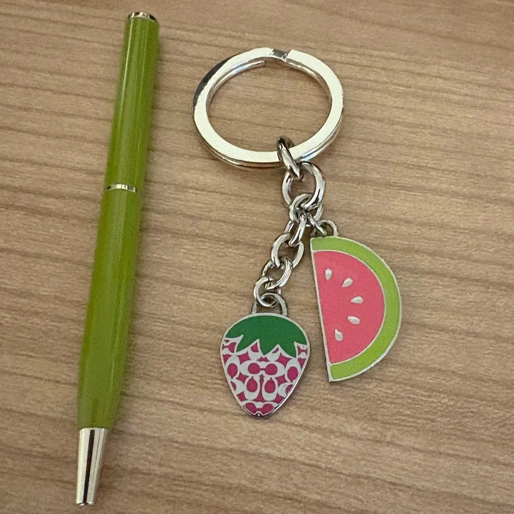 Coach Fruit Charm Keychain with Green Coach Pen